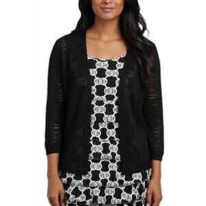 NEW LULU-B lightweight three quarter cardigan in black